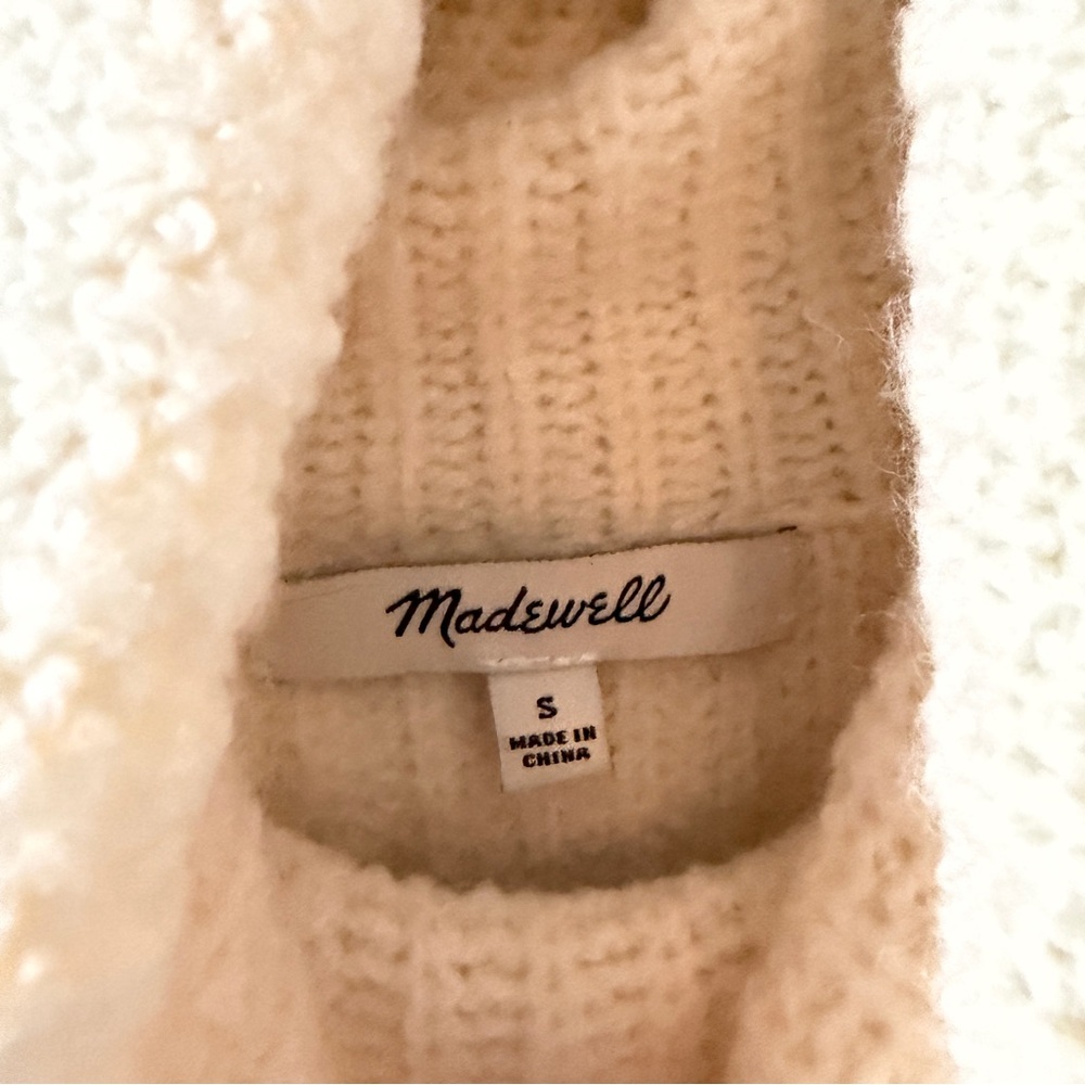 New Madewell Mercer Turtleneck Sweater in Coziest Yarn Ivory Size Small - Picture 5 of 7